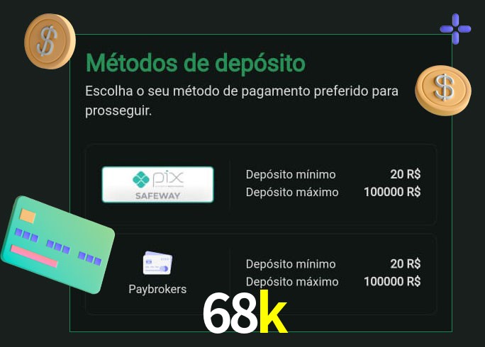 O cassino 68k oferece uma grande variedade de métodos de pagamento